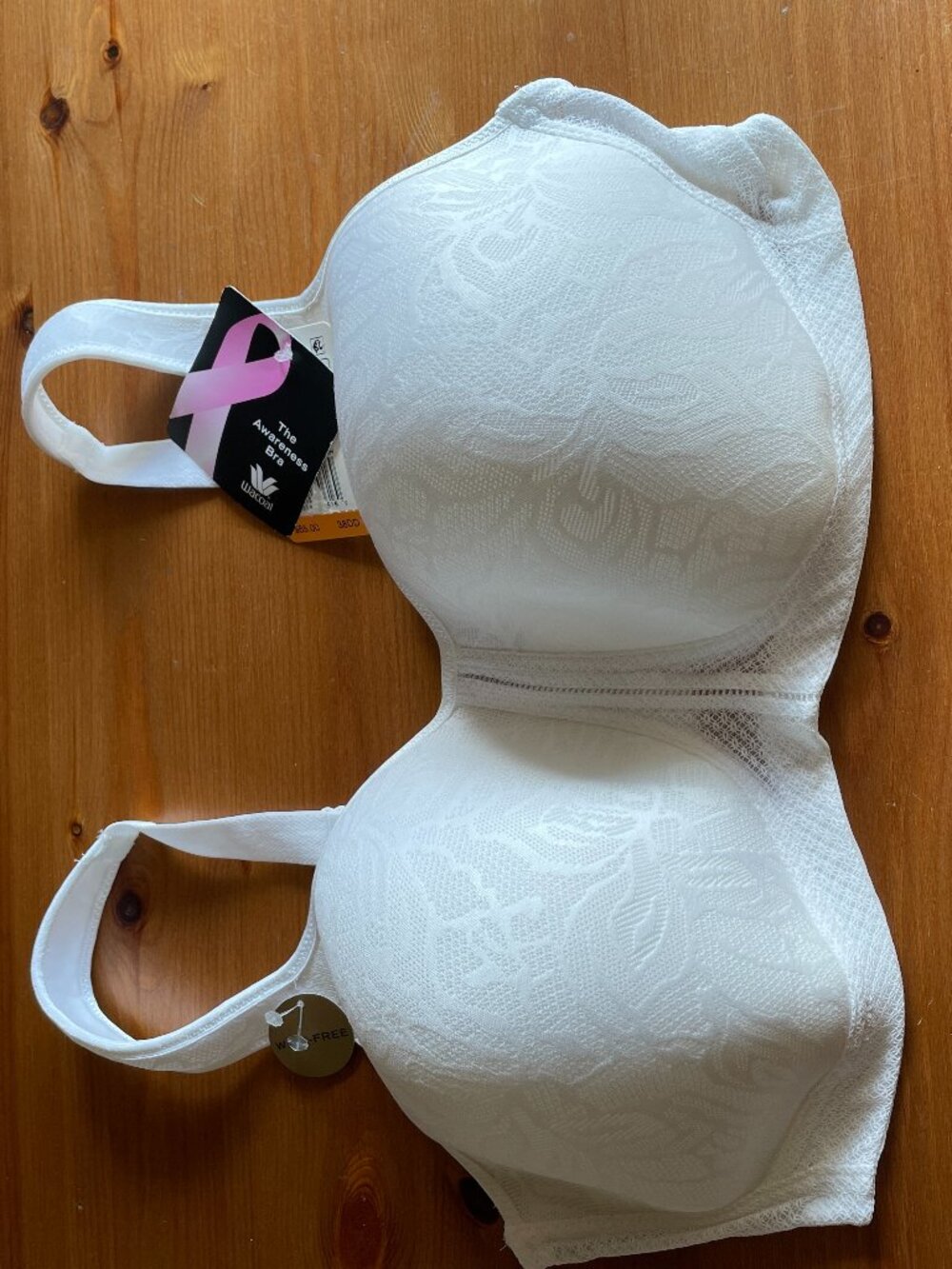 NWT Wacoal Full Figure White Stretch Lace Wirefree Bra in Women's 38DD